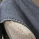 Плед из шерсти мериноса темно-синего цвета 130×180 см Indigo Waves варинант исполнения - 5 | Loft Concept в Костроме