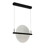 Светодиодный подвесной светильник круглой формы с металлическим черным каркасом Marble Glow варинант исполнения - 2 | Loft Concept в Костроме