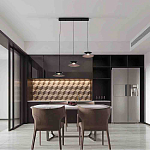 Люстра подвесная с тремя матовыми черными плафонами Obsidian Touch варинант исполнения - 4 | Loft Concept в Костроме