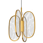 Люстра с гравировкой на акриловых плафонах Gravyura Bronze D 33 см варинант исполнения - 1 | Loft Concept в Костроме