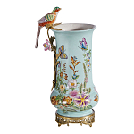 Ваза с птичкой из фарфора с бронзовыми элементами Garden of Eden варинант исполнения - 5 | Loft Concept в Костроме