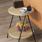 Стол приставной с 2-мя круглыми столешницами из дерева ESSEL OAK варинант исполнения - 4 | Loft Concept в Костроме