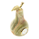 Часы настольные в виде груши из натурального камня Оникс Stone Clock варинант исполнения - 2 | Loft Concept в Костроме