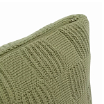Подушка из хлопка рельефной вязки зеленого цвета Eden Line варинант исполнения - 2 | Loft Concept в Костроме