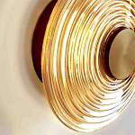 Бра с рельефным круглым плафоном янтарного цвета Savio Glass Disc Light варинант исполнения - 3 | Loft Concept в Костроме