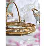 Блюдо овальное с ручкой и голубым фарфоровым дном с цветочным рисунком Blue Garden варинант исполнения - 4 | Loft Concept в Костроме