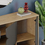 Комод цвета древесины с 3-мя дверцами и выдвижным ящиком темно-серого цвета SPARK CONSOLE OAK ANTHRACITE варинант исполнения - 4 | Loft Concept в Костроме