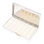 Таблетница карманная прямоугольная на 7 отделений с зеркалом и накладкой из натурального камня Турмалин Silver Stone Pillboxes варинант исполнения - 3 | Loft Concept в Костроме