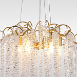 Люстра подвесная с изогнутыми золотистыми элементами и хрустальными подвесками FAIRYTREE Light варинант исполнения - 3 | Loft Concept в Костроме