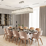 Прямоугольная люстра с хрустальными подвесками Crystal Art Chrome Rectangular Chandelier варинант исполнения - 2 | Loft Concept в Костроме