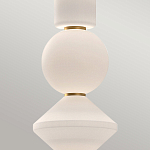 Подвесной светильник белого цвета с тремя геометрическими плафонами Alora Mood варинант исполнения - 9 | Loft Concept в Костроме