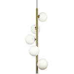 Подвесной светильник с 5-ю сферическими плафонами из матового стекла Pearls Suspension Brass Tube Hanging Lamp варинант исполнения - 1 | Loft Concept в Костроме
