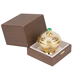 Сахарница металлическая с гравировкой и натуральным камнем Малахит в подарочной коробке Metal Stone Sugar Bowls варинант исполнения - 3 | Loft Concept в Костроме