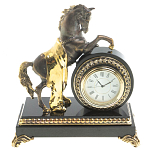 Часы настольные бронзовые с декором в виде коня Horse Stone Clock варинант исполнения - 5 | Loft Concept в Костроме