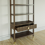 Стеллаж Elsa Dreams Walnut со стеклянными полками и ящиком варинант исполнения - 3 | Loft Concept в Костроме