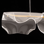 Люстра линейная с 3-мя белыми волнистыми плафонами Wave Line варинант исполнения - 6 | Loft Concept в Костроме