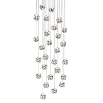 Люстра каскадня с 27-ю прозрачными шарообразными подвесами Bubbles Bocci варинант исполнения - 1 | Loft Concept в Костроме