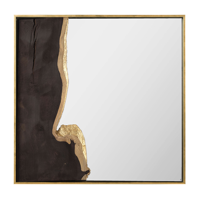 Зеркало с панно из среза палисандра Noble Mirror Золотой Коричневый в Костроме | Loft Concept 