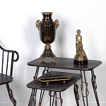 Ваза черного цвета из фарфора с золотистым узором и бронзовыми элементами Eden Garden porcelain and bronze варинант исполнения - 3 | Loft Concept в Костроме