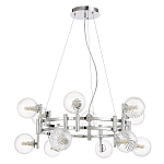 Люстра подвесная с 12-ю рельефными прозрачными плафонами из стекла и основанием цвета Хром Perforated Glass Bubbles варинант исполнения - 1 | Loft Concept в Костроме