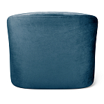 Стул с мягкой синей обивкой из велюра и подъемно-поворотным механизмом на белых колесиках Harper Blue and White варинант исполнения - 3 | Loft Concept в Костроме