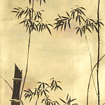 Обои ручная роспись Bamboo Quicksilver on Warm Gold gilded tea paper варинант исполнения - 1 | Loft Concept в Костроме