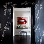 Обои ручная роспись Bamboo Special Colourway on Pitch dyed silk варинант исполнения - 1 | Loft Concept в Костроме