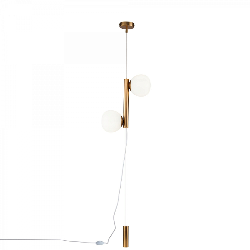 Торшер Tiepolo Ball Floor Lamp Double gold Золотой Белый Торшер Tiepolo Ball Floor Lamp Double gold Золотой Белый в Костроме | Loft Concept