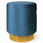 Пуф синий велюр на золотом металлическом основании Golden Belt варинант исполнения - 1 | Loft Concept в Костроме
