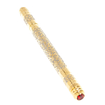 Ручка шариковая металлическая с гравировкой и красным фианитом в деревянной коробке Metal Pens варинант исполнения - 3 | Loft Concept в Костроме