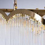 Люстра прямоугольная на цепях с прозрачными трубками и волнистым краем Nembus варинант исполнения - 7 | Loft Concept в Костроме