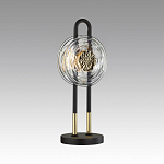 Настольная лампа с черным основанием и золотистым декором Bruno варинант исполнения - 3 | Loft Concept в Костроме