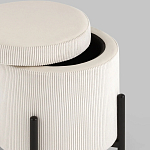 Молочный пуф на черных ножках SANJAY варинант исполнения - 3 | Loft Concept в Костроме