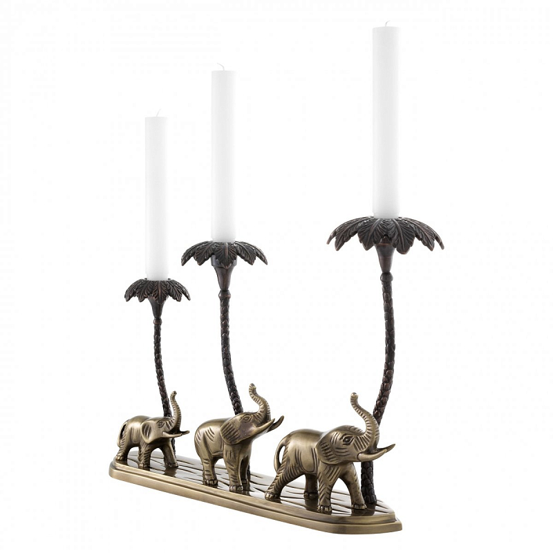 Подсвечник Eichholtz Candle Holder Trio Латунь Античная полированная Темная бронза Подсвечник Eichholtz Candle Holder Trio Латунь Античная полированная Темная бронза в Костроме | Loft Concept