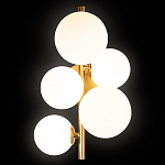 Бра с золотым основанием и 5-ю белыми шарообразными плафонами Bubble варинант исполнения - 1 | Loft Concept в Костроме