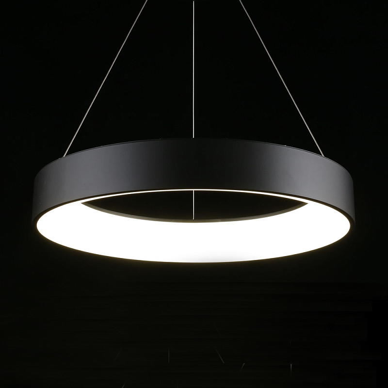 Люстра подвесная светодиодная Black Circle Черный Люстра подвесная светодиодная Black Circle Черный в Костроме | Loft Concept