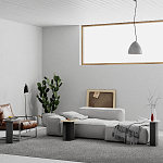 Стол журнальный цвета антрацит из 3-х частей со столешницами в виде геометрических элементов MUND ANTHRACITE варинант исполнения - 2 | Loft Concept в Костроме