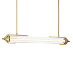Подвесной светильник линейный золотого цвета с длинной цилиндрической стеклянной трубкой Eurofase варинант исполнения - 1 | Loft Concept в Костроме