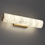 Бра с цилиндрическим плафоном из белого алебастра на прямоугольном основании Латунь Cryptocrystalline Stone варинант исполнения - 2 | Loft Concept в Костроме