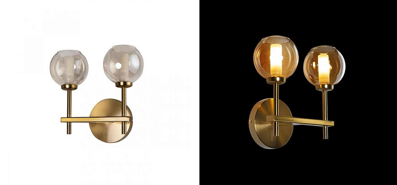 Бра RH Boule de Cristal Double Wall Lamp amber Gold Бра RH Boule de Cristal Double Wall Lamp amber Gold - Loft-Concept в Костроме