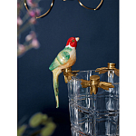 Ваза из прозрачного стекла с бронзовыми ножками и фигурками попугаев Eden Garden porcelain and bronze варинант исполнения - 3 | Loft Concept в Костроме