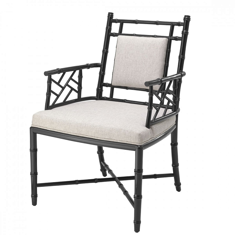 Кресло Eichholtz Chair Germaine Черный Бежево-серый Кресло Eichholtz Chair Germaine Черный Бежево-серый в Костроме | Loft Concept