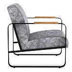 Кресло серый велюр с жесткими подлокотниками на полозьях Ashton варинант исполнения - 2 | Loft Concept в Костроме