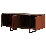 Комод с декором из кожи Orange Leather Chest of Drawers варинант исполнения - 3 | Loft Concept в Костроме