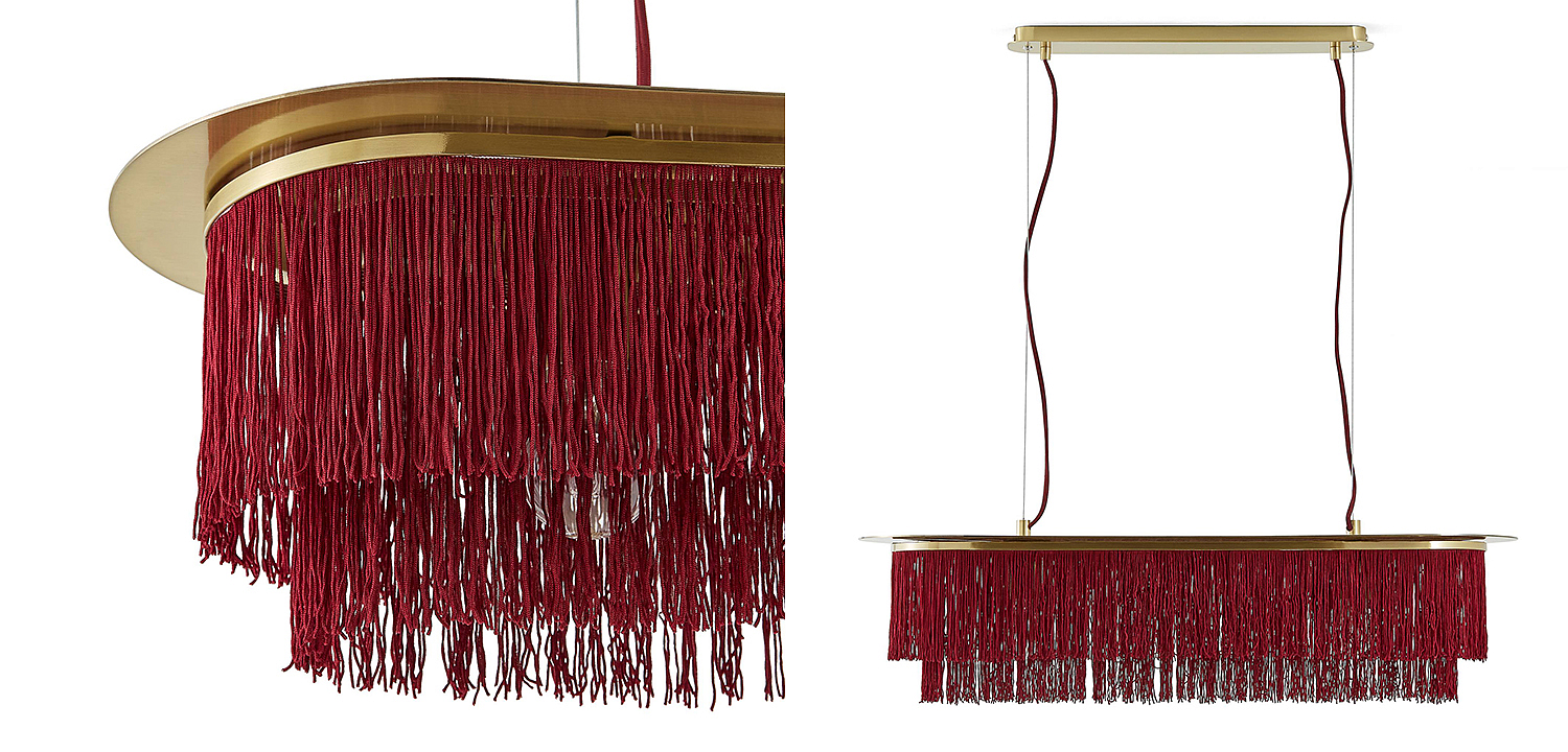 Люстра Houtique Linear Chandelier Burgundy Люстра Houtique Linear Chandelier Burgundy - Loft-Concept в Костроме
