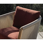 Дизайнерское уличное кресло из массива дерева с веревочной спинкой BOBOLI Armchair варинант исполнения - 3 | Loft Concept в Костроме