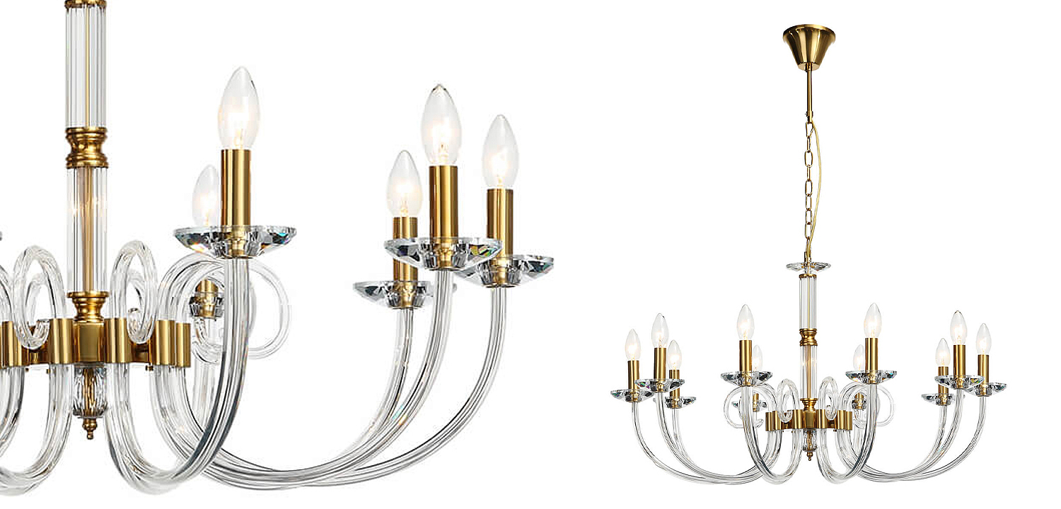 Люстра Twisted Glass Candles Chandelier 10 Люстра Twisted Glass Candles Chandelier 10 - Loft-Concept в Костроме