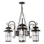 Уличная подвесная люстра с 4-мя цилиндрическими плафонами на цепях Elysian Lanterns варинант исполнения - 1 | Loft Concept в Костроме