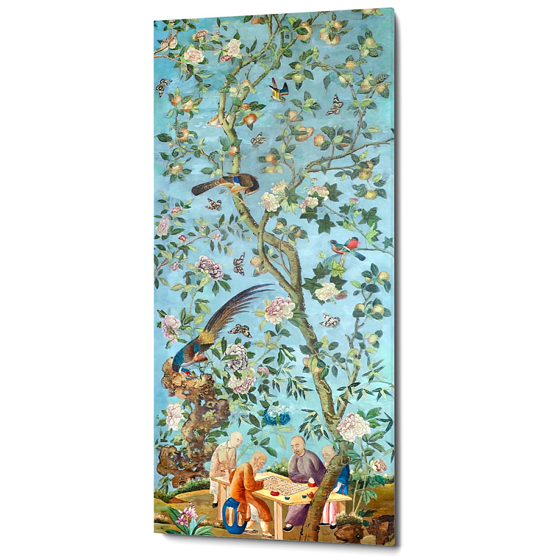 Постер на холсте в стиле шинуазри Playing Weiqi in the Peach Orchard Poster Бирюзовый Мульти Постер на холсте в стиле шинуазри Playing Weiqi in the Peach Orchard Poster Бирюзовый Мульти в Костроме | Loft Concept