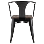 Черный глянцевый стул с сиденьем из натурального дерева TOLIX варинант исполнения - 4 | Loft Concept в Костроме